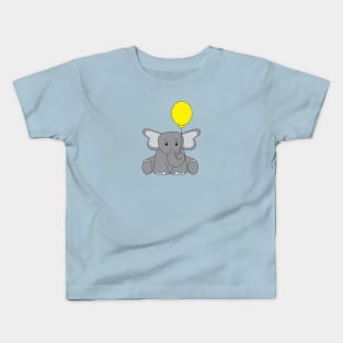 Baby Elephant with a Yellow Balloon Kids T-Shirt